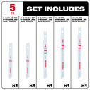 U-Shank Bi-Metal Jig Saw Blade Set, 5 Piece image number 1